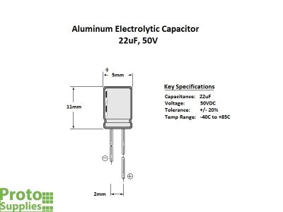 Electrolyic Cap 22uF 50V Details