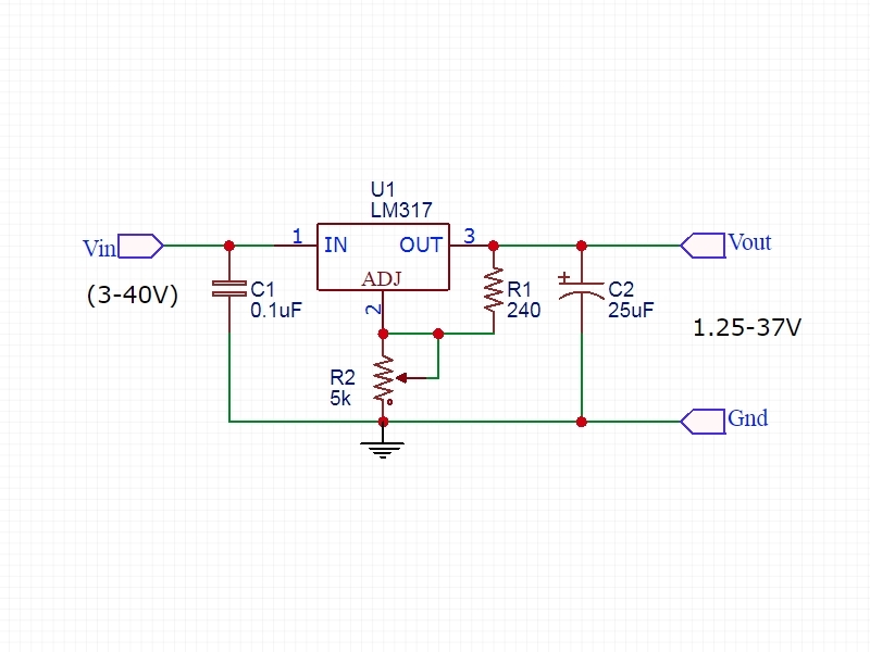 Lm317 15 вольт схема