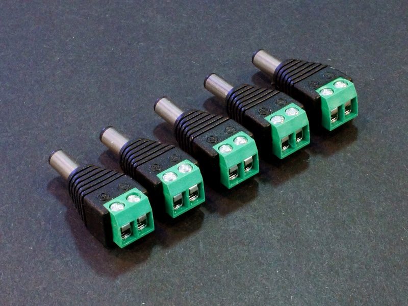 DC Power Jack Adapter Male 5-Pack