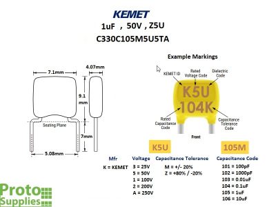KEMET MLCC 1uF 50V Details