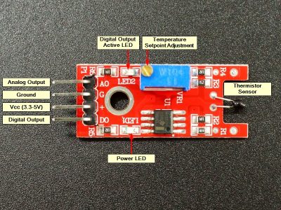 Digital Thermistor Temp Sensor Module Connections