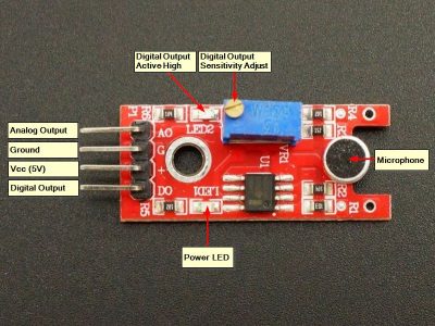Small Microphone Sound Detector Module Connections