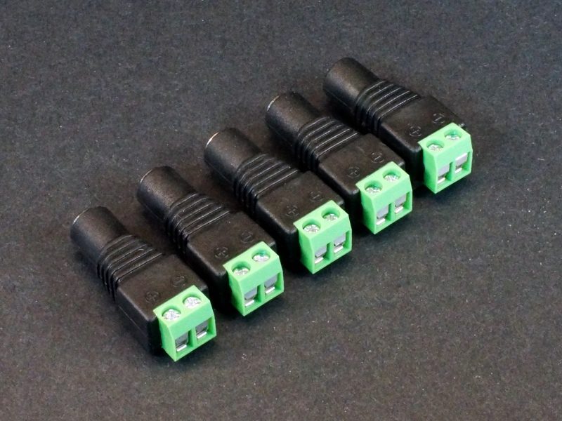 DC Power Jack Adapter Female 5-Pack