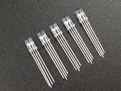 LED RGB 5mm Water Clear - 5 Pack