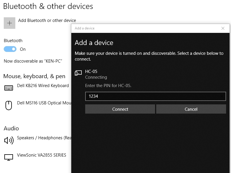 HC-05 Pairing Device on Windows 10