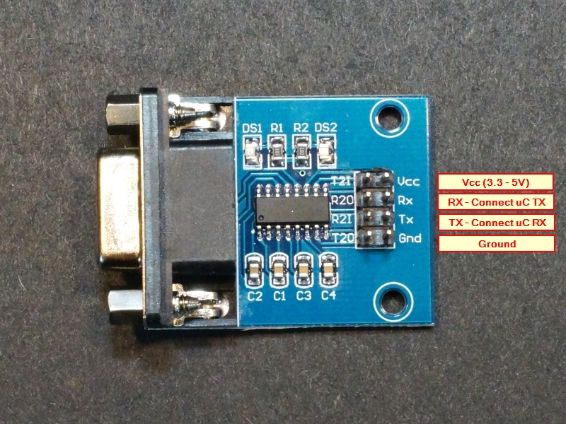 1pc MCU mini RS232 MAX3232 to TTL Level Pinboard Converter Board MA