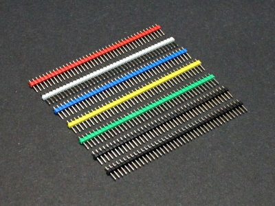 Header Male 1 x 40 Single-Row Multi-Color 7-Pack