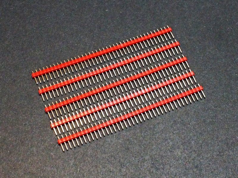 Header Male 1 x 40 Single-Row Red 5-Pack