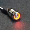 Latching 12mm Switch with Light Ring - LED On