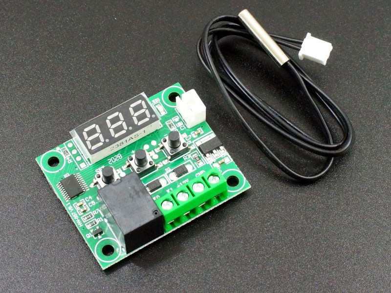 W1209 DC12V Digital Thermostat Temperature Control Switch Sensor+Case Green 