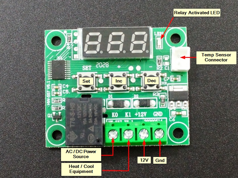 50~110°C W1209 Digital Thermostat Temperature Controller Sensor w/ Case DC 12V