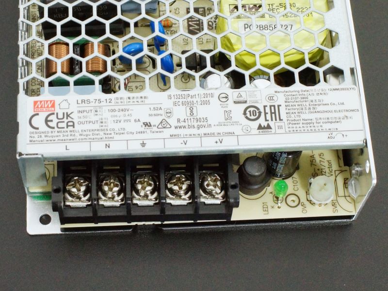 Power Supply LRS-75-12 Connections