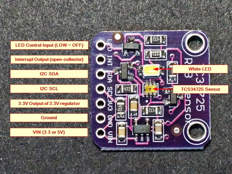 NEW TCS34725 RGB Light Color Sensor Recognition Module For Arduino 