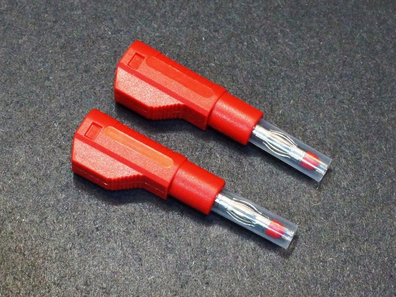 Banana Plug, Stackable, Insulated, Red - 2 Pack