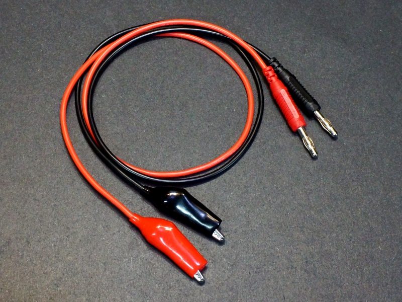 Pack of 2 0.5m Test Leads with Crocodile Clips 