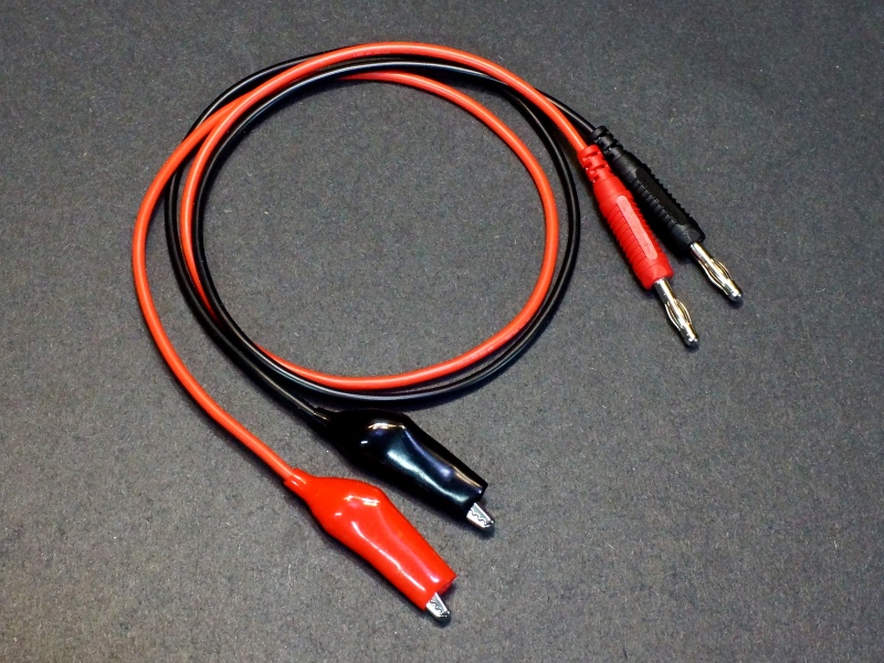 2x Black Red Banana Plug to Alligator Power Supply Test Clip Cable Lead 1m 32a for sale online 