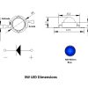 LED 3W Dimensions - Blue