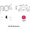 LED 3W Dimensions - Light Red