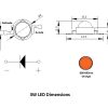 LED 3W Dimensions - Orange