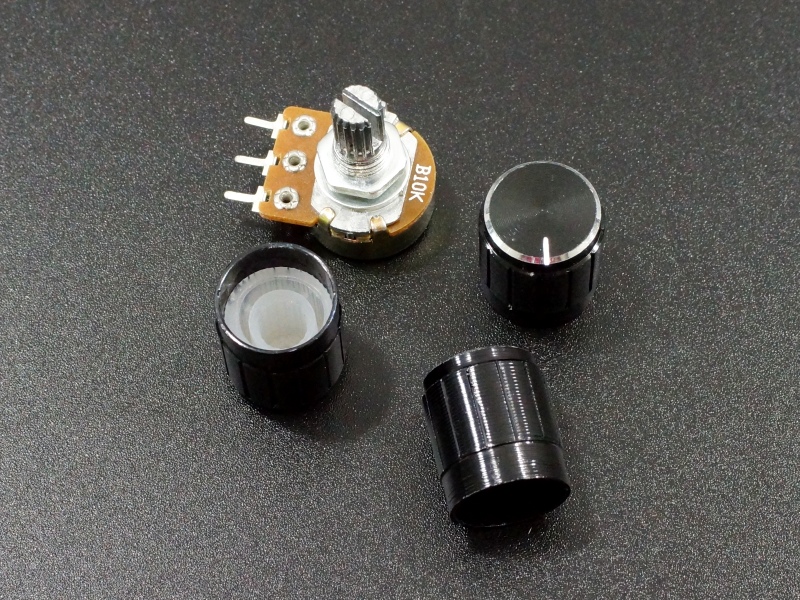 Black Aluminum Rotary Control Potentiometer Knob 25mm x 15mm Gut