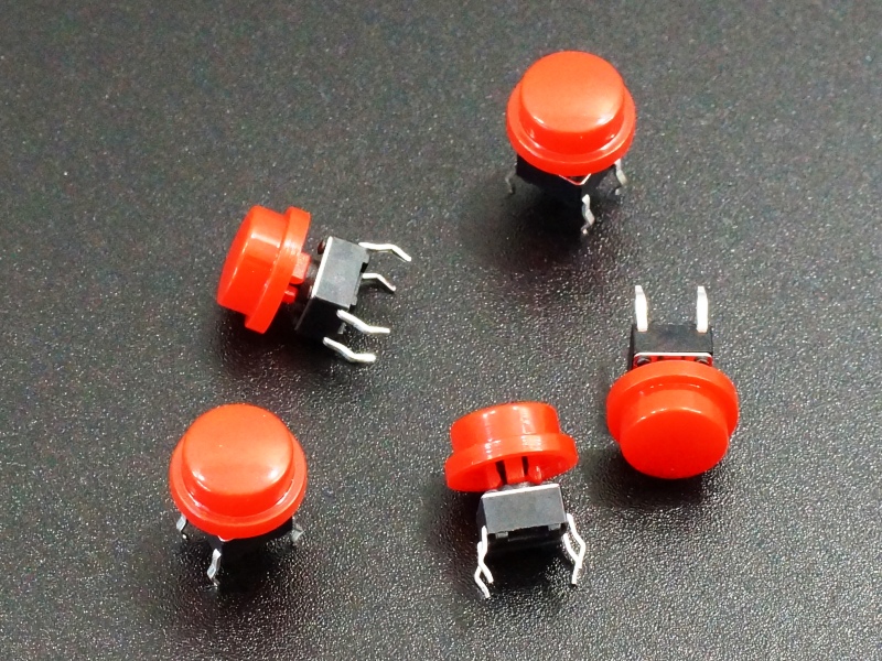 Tactile Pushbutton Red 6mm - 5 Pack