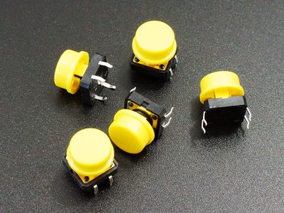 Tactile Pushbutton Yellow 12mm - 5 Pack
