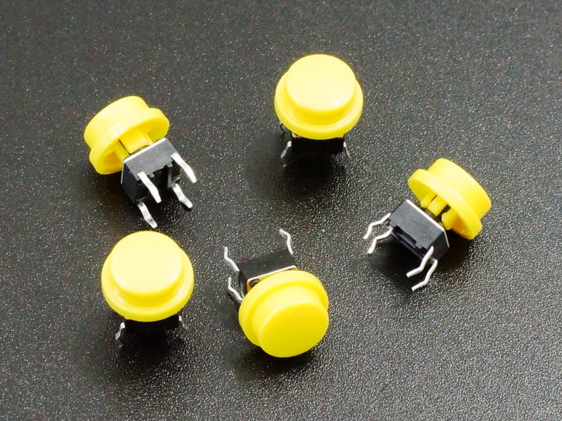 Tactile Pushbutton Yellow 6mm - 5 Pack