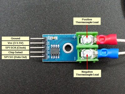 MAX6675 Thermocouple Temperature Module - Connections