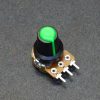 Potentiometer Control Knob Green Plastic - On Potentometer