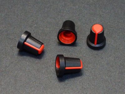 Potentiometer Control Knob Red Plastic - Qty 4