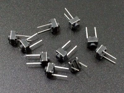 Tactile Pushbutton Square 6mm - 10mm Leads - Qty 10