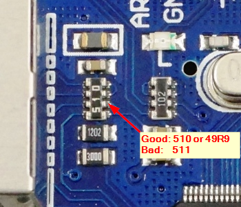 Ethernet Shield W5100 - 510 Resistor