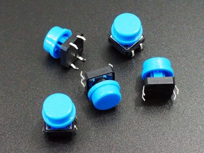 Tactile Pushbutton Blue 12mm - 5 Pack