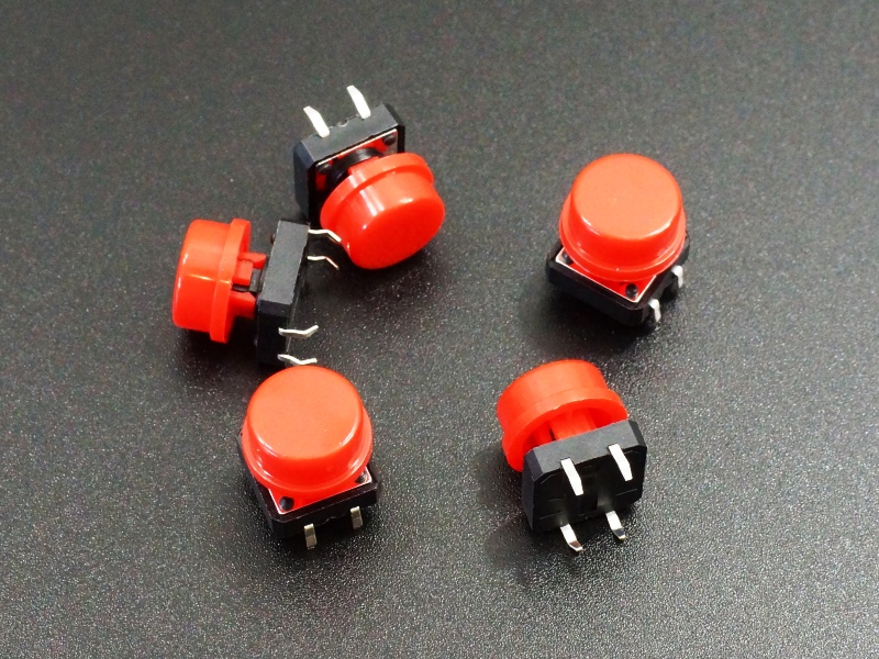 Tactile Pushbutton Red 12mm - 5 Pack