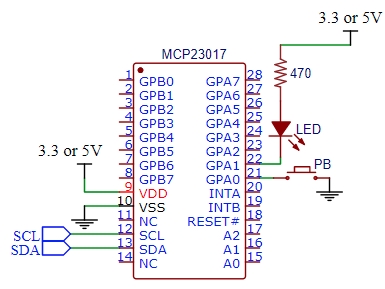MCP23017 Module Test Wiring 2