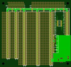 MCU Proto Board with 3.3 and 5V power - PCB Bottom