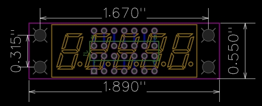 Remote Adapter 0.36 7-Segment LED Dimensions