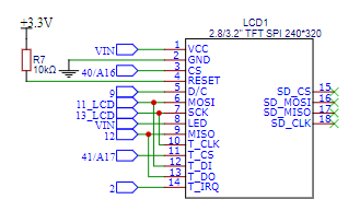 Prototyping System for Teensy 4.1 LCD Display Schematic
