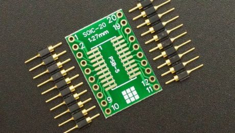 PCB SMD-20 to DIP ENIG with Machined Pins