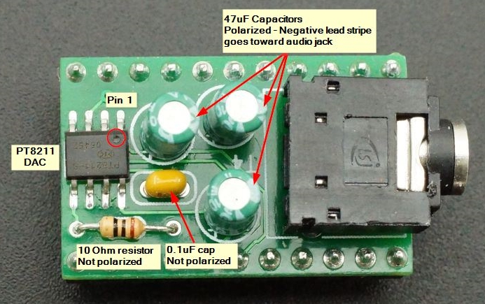 PT8211 Audio Adapter - Component Placement