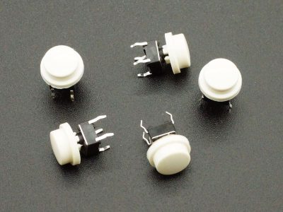 Tactile Pushbutton White 6mm - 5 Pack