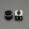 Tactile Pushbutton Black 12mm - Disassembled