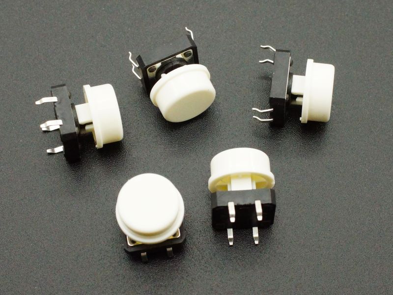 Tactile Pushbutton White 12mm - 5 Pack