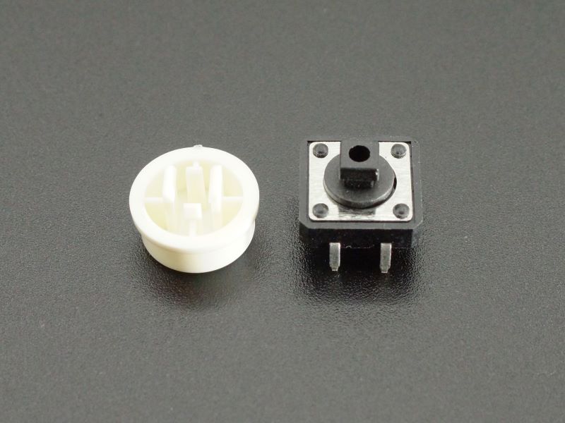 Tactile Pushbutton White 12mm - Disassembled