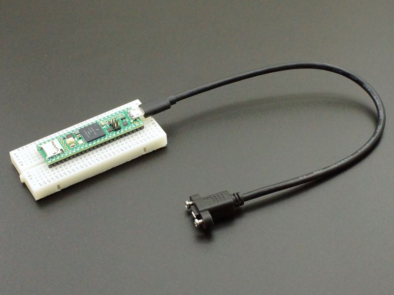 USB 2.0 Micro-B Panel Mount Extention Cable on Teensy 4.1
